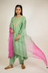 Mint Embroidered Yoke Chanderi Kurta Set