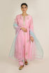 Soft Pink Kali Chanderi Kurta Set