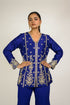 Purple Blue Silk Jacket with Sharara