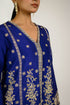 Purple Blue Silk Jacket with Sharara
