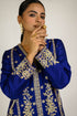 Purple Blue Silk Jacket with Sharara