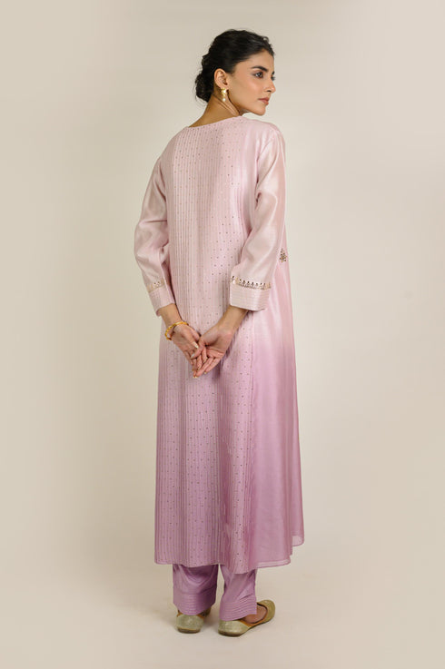 Pastel Ombre Mukaish Chanderi Kurta Set