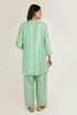 Mint Asymmetrical Embroidered Silk Co-ord Set