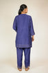 Navy Floral Appliqué Cotton Silk Co-ord Set