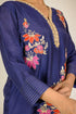 Navy Floral Appliqué Cotton Silk Co-ord Set