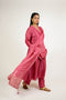 Berry Pink Smocked Gota Chanderi Kurta Set