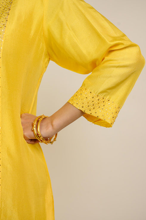 Sunny Yellow Embroidered Dhoti Kurta Set