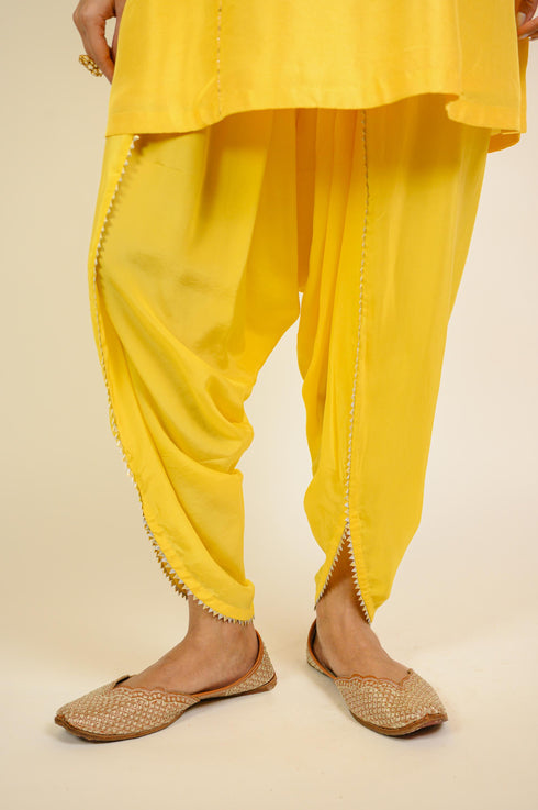 Sunny Yellow Embroidered Dhoti Kurta Set
