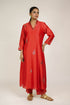 Deep Red Mukaish Chanderi Suit Set