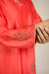 Deep Red Mukaish Chanderi Suit Set