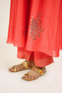 Deep Red Mukaish Chanderi Suit Set