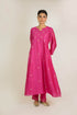 Deep Pink Smocked Chanderi Kurta Set