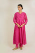 Deep Pink Smocked Chanderi Kurta Set