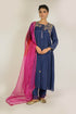 Navy Shoulder Embroidered Kurta Set