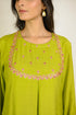Lime Angarkha Embroidered Kurta Set