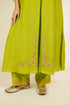 Lime Angarkha Embroidered Kurta Set