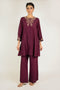 Marsala Embroidered Silk Co-ord Set