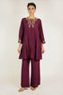 Marsala Embroidered Silk Co-ord Set