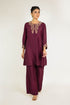 Marsala Embroidered Silk Co-ord Set