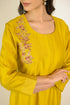 Mustard Kali Chanderi Kurta Set