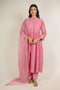 Rose Pink Jaal Embroidered Chanderi Kurta Set