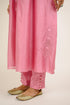 Rose Pink Jaal Embroidered Chanderi Kurta Set