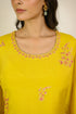 Mustard Floral Cotton Silk Kurta Set
