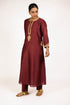 Terracotta Embroidered Chanderi Suit Set