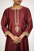 Terracotta Embroidered Chanderi Suit Set