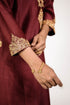 Terracotta Embroidered Chanderi Suit Set
