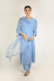 Stone Blue Chikan Mukaish Kurta Set