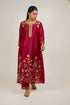 Bright Red Floral Boota Chanderi Kurta Set