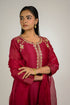 Bright Red Floral Boota Chanderi Kurta Set