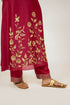Bright Red Floral Boota Chanderi Kurta Set