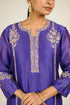 Royal Purple Embroidered Chanderi Suit Set