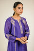 Royal Purple Embroidered Chanderi Suit Set