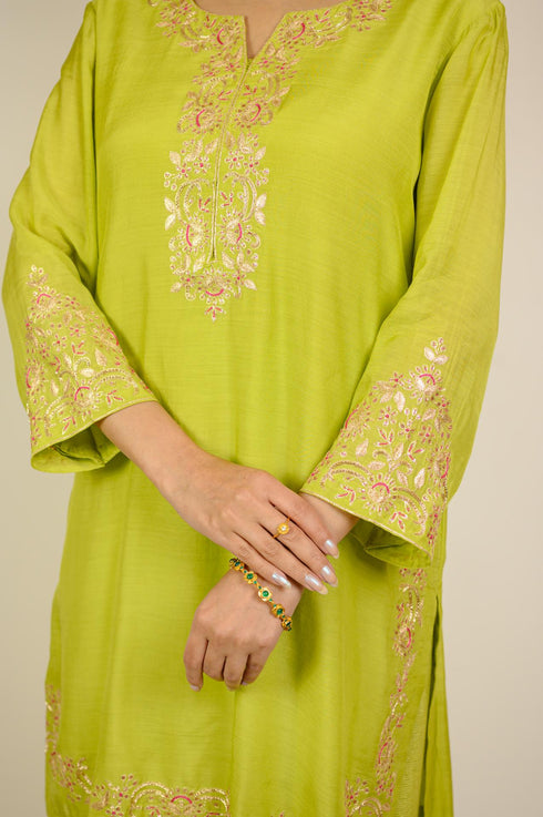 Lime Farshi Salwar Kurta Set