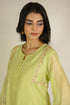 Pista Shaded Embroidered Chanderi Kurta Set