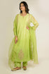 Pista Shaded Embroidered Chanderi Kurta Set