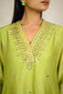 Pista Mukaish Chanderi Kurta Set