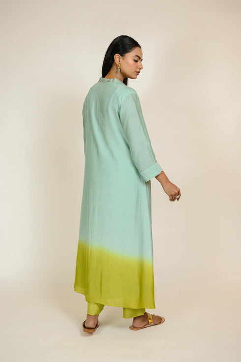 Mint Ombre Mukaish Kurta Set