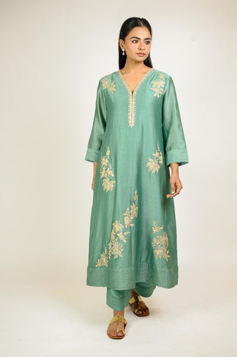 Jade Boota Chanderi Kurta Set