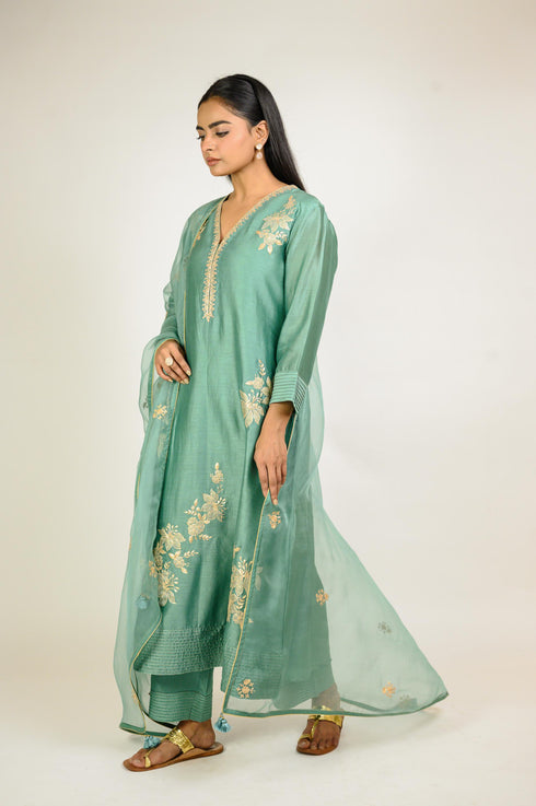 Jade Boota Chanderi Kurta Set