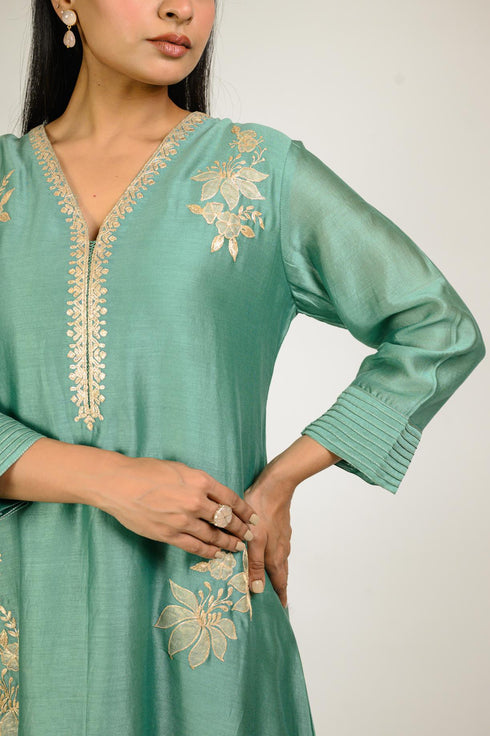 Jade Boota Chanderi Kurta Set