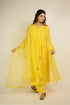 Bright Yellow Mukaish Chanderi Kurta Set