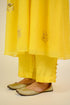 Bright Yellow Mukaish Chanderi Kurta Set
